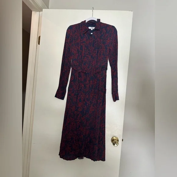 Jason Wu Navy and Red Floral Dress - Picture 5 of 10